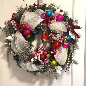 🪅🪅HOST PICK🪅🪅Handcrafted Designer Whimsical Holiday Wreath 20"